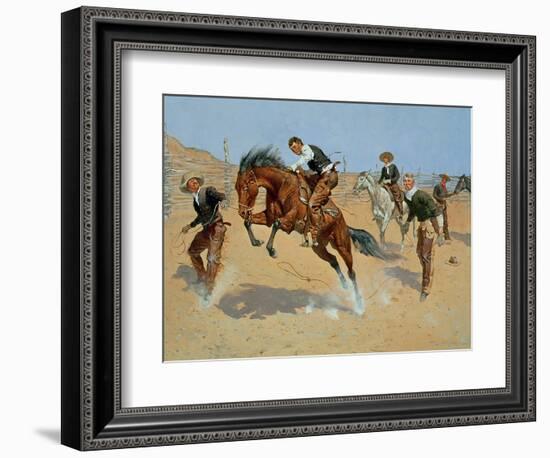 Turn Him Loose, Bill, c.1893-Frederic Sackrider Remington-Framed Giclee Print