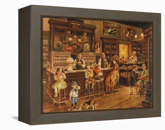 Turn of the Century Drug Store-Lee Dubin-Framed Premier Image Canvas