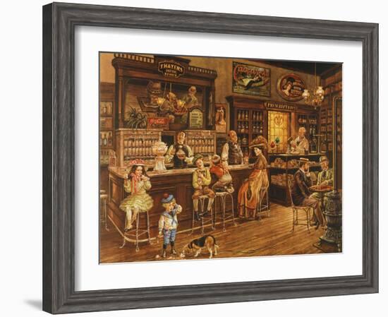Turn of the Century Drug Store-Lee Dubin-Framed Giclee Print