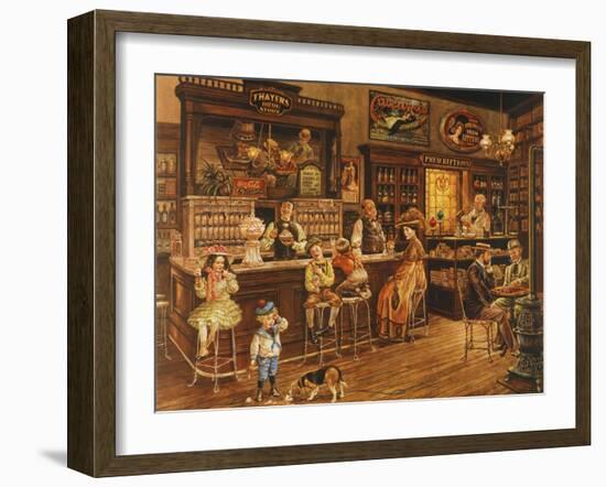 Turn of the Century Drug Store-Lee Dubin-Framed Giclee Print