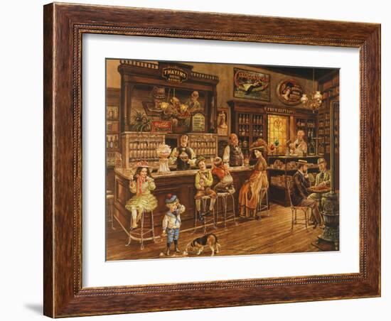 Turn of the Century Drug Store-Lee Dubin-Framed Giclee Print