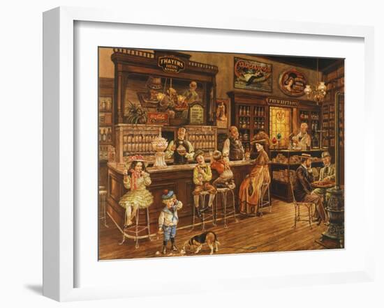 Turn of the Century Drug Store-Lee Dubin-Framed Giclee Print