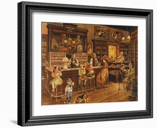 Turn of the Century Drug Store-Lee Dubin-Framed Giclee Print