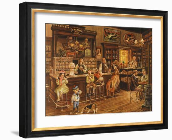 Turn of the Century Drug Store-Lee Dubin-Framed Giclee Print