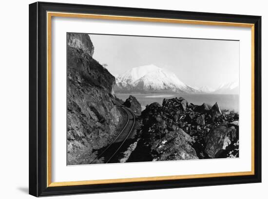 Turnagain Arm from Alaska Railroad Route Photograph - Alaska-Lantern Press-Framed Art Print