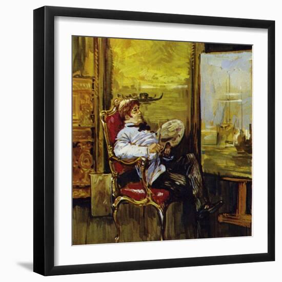 Turner Sitting before One of His Paintings-Luis Arcas Brauner-Framed Giclee Print