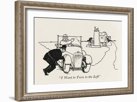 Turning Left-William Heath Robinson-Framed Art Print