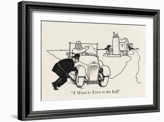 Turning Left-William Heath Robinson-Framed Art Print