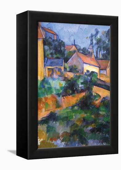 Turning Road at Montgeroult-Paul Cézanne-Framed Stretched Canvas