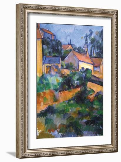 Turning Road at Montgeroult-Paul Cézanne-Framed Premium Giclee Print