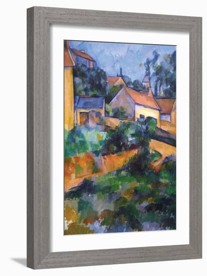 Turning Road at Montgeroult-Paul Cézanne-Framed Premium Giclee Print