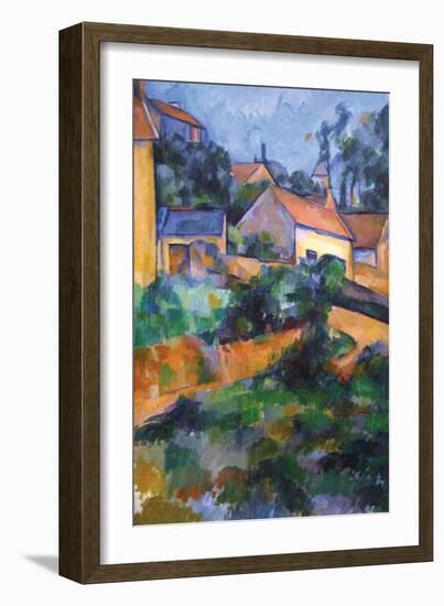 Turning Road at Montgeroult-Paul Cézanne-Framed Premium Giclee Print