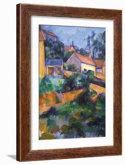 Turning Road at Montgeroult-Paul Cézanne-Framed Premium Giclee Print