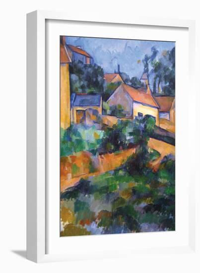 Turning Road at Montgeroult-Paul Cézanne-Framed Premium Giclee Print