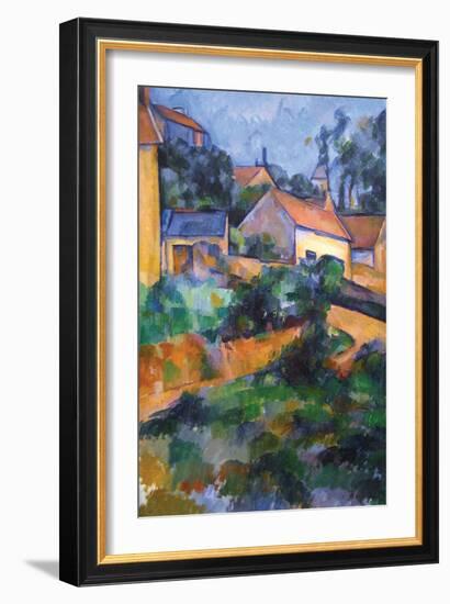 Turning Road at Montgeroult-Paul Cézanne-Framed Premium Giclee Print