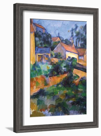 Turning Road at Montgeroult-Paul Cézanne-Framed Art Print