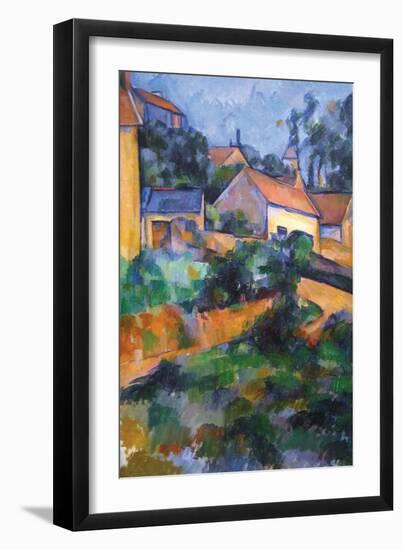 Turning Road at Montgeroult-Paul Cézanne-Framed Art Print