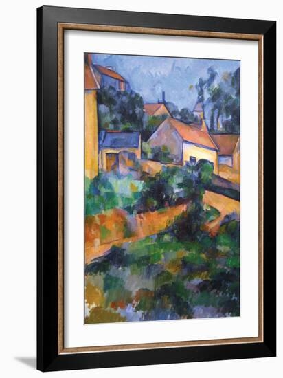 Turning Road at Montgeroult-Paul Cézanne-Framed Art Print