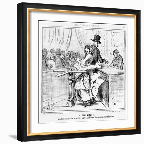 Turnstile at the Universal Exhibition in Paris, Cartoon from the 'Exposition Universelle' Series,…-Honore Daumier-Framed Giclee Print