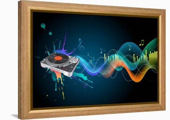 Turntable-Misha-Framed Stretched Canvas