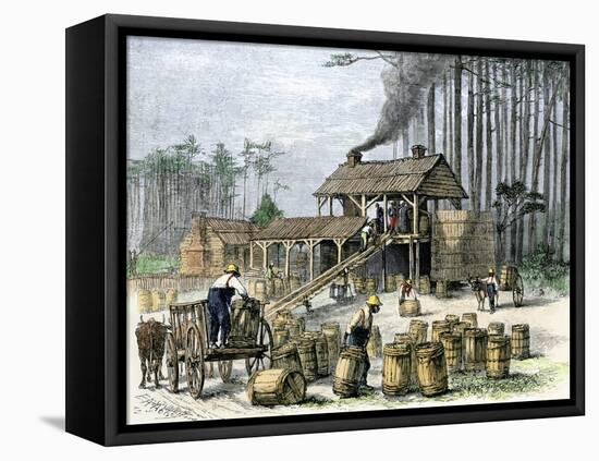 Turpentine Distillery in North Carolina, c.1870-null-Framed Premier Image Canvas