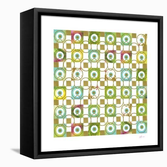 Turquiose GRID 12 copy-Pamela A. Johnson-Framed Premier Image Canvas