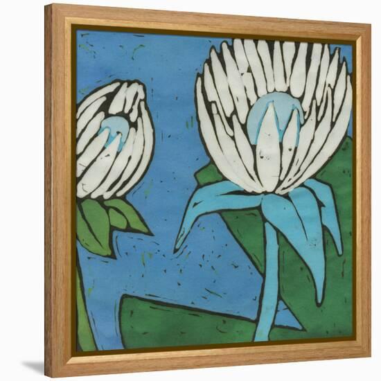 Turquoise Batik Botanical IV-Andrea Davis-Framed Stretched Canvas