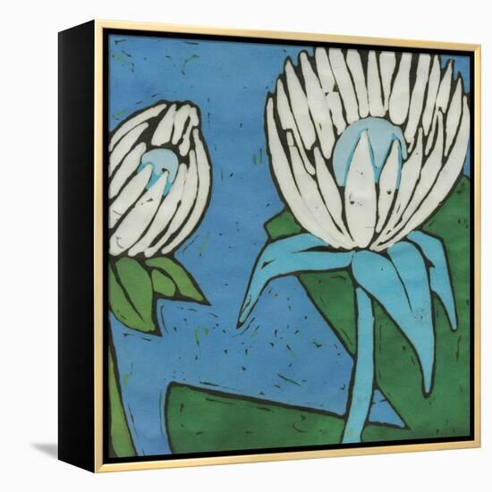 Turquoise Batik Botanical IV-Andrea Davis-Framed Stretched Canvas