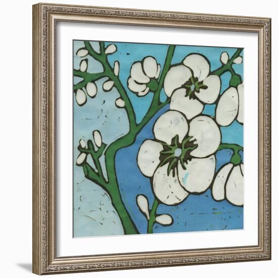 Turquoise Batik Botanical V-Andrea Davis-Framed Art Print