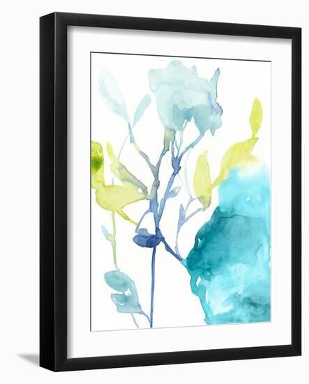 Turquoise Bloom II-Jennifer Goldberger-Framed Art Print