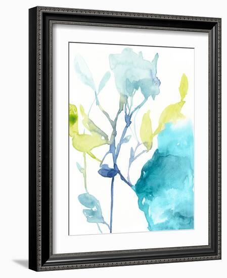 Turquoise Bloom II-Jennifer Goldberger-Framed Art Print