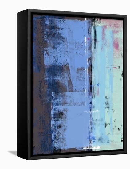 Turquoise Blue Abstract Composition I-Alma Levine-Framed Stretched Canvas