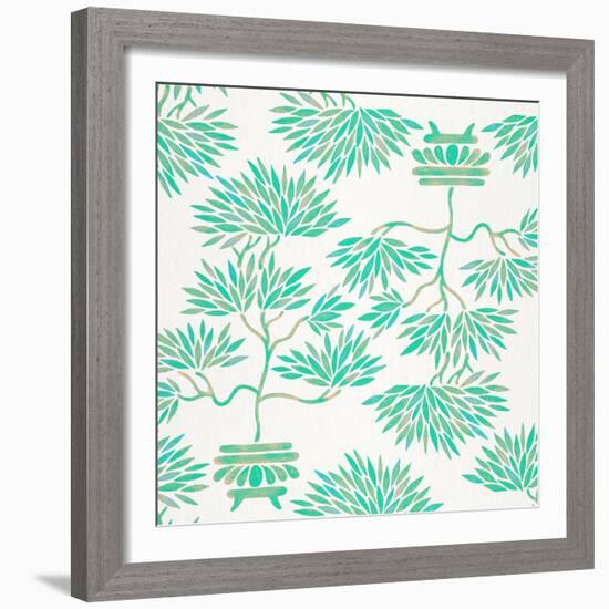 Turquoise Bonsai Pattern-Cat Coquillette-Framed Giclee Print