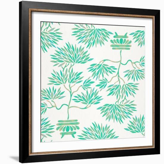 Turquoise Bonsai Pattern-Cat Coquillette-Framed Giclee Print