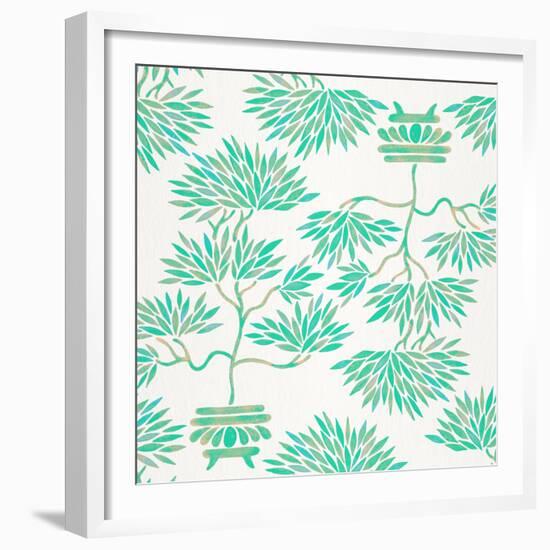 Turquoise Bonsai Pattern-Cat Coquillette-Framed Giclee Print