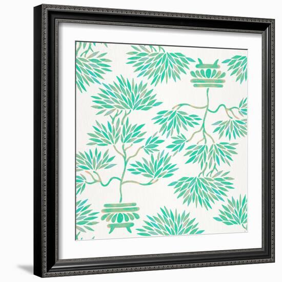 Turquoise Bonsai Pattern-Cat Coquillette-Framed Giclee Print