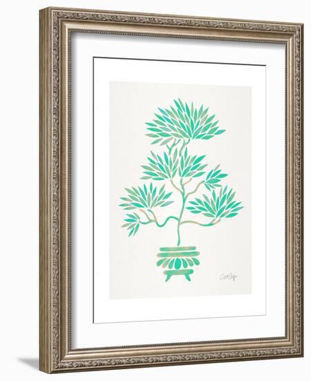 Turquoise Bonsai-Cat Coquillette-Framed Giclee Print