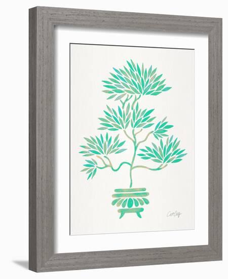 Turquoise Bonsai-Cat Coquillette-Framed Giclee Print