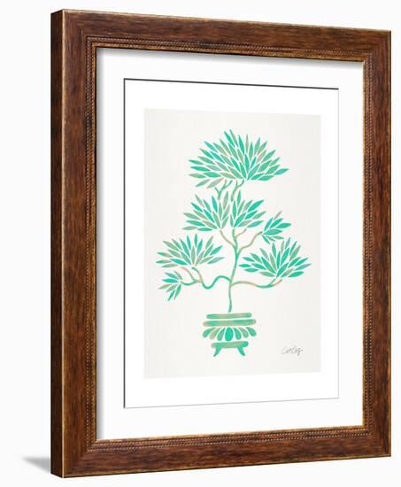 Turquoise Bonsai-Cat Coquillette-Framed Giclee Print