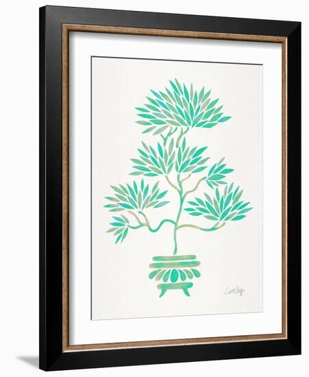 Turquoise Bonsai-Cat Coquillette-Framed Giclee Print