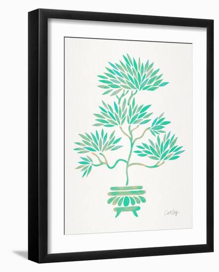 Turquoise Bonsai-Cat Coquillette-Framed Giclee Print