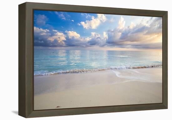 Turquoise Caribbean Waters On A White Sand Beach At Sunrise Image Taken In Eleuthera, The Bahamas-Erik Kruthoff-Framed Premier Image Canvas