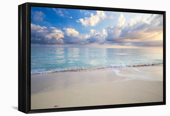 Turquoise Caribbean Waters On A White Sand Beach At Sunrise Image Taken In Eleuthera, The Bahamas-Erik Kruthoff-Framed Premier Image Canvas