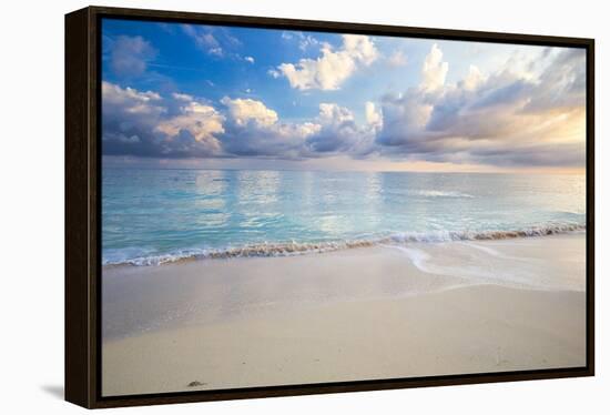 Turquoise Caribbean Waters On A White Sand Beach At Sunrise Image Taken In Eleuthera, The Bahamas-Erik Kruthoff-Framed Premier Image Canvas