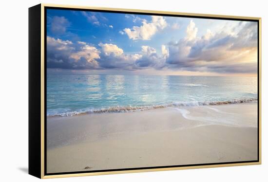 Turquoise Caribbean Waters On A White Sand Beach At Sunrise Image Taken In Eleuthera, The Bahamas-Erik Kruthoff-Framed Premier Image Canvas