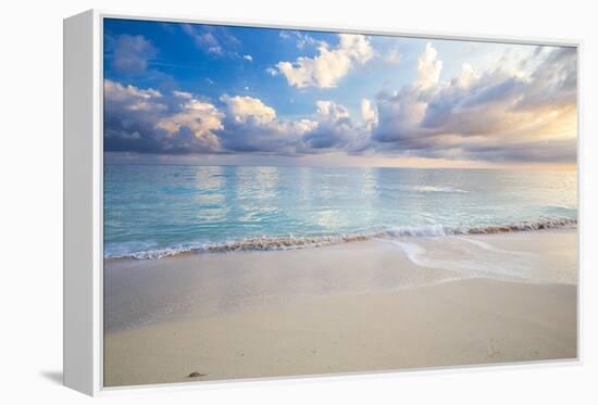 Turquoise Caribbean Waters On A White Sand Beach At Sunrise Image Taken In Eleuthera, The Bahamas-Erik Kruthoff-Framed Premier Image Canvas