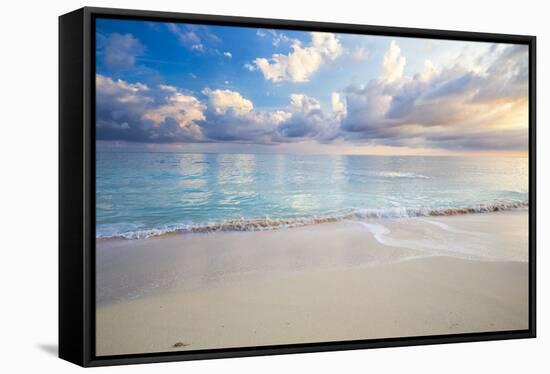 Turquoise Caribbean Waters On A White Sand Beach At Sunrise Image Taken In Eleuthera, The Bahamas-Erik Kruthoff-Framed Stretched Canvas