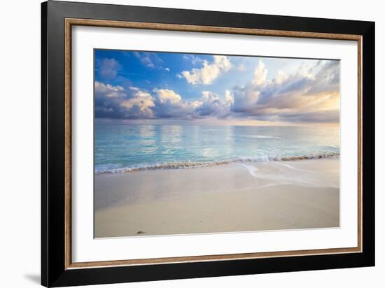 Turquoise Caribbean Waters On A White Sand Beach At Sunrise Image Taken In Eleuthera, The Bahamas-Erik Kruthoff-Framed Premium Photographic Print