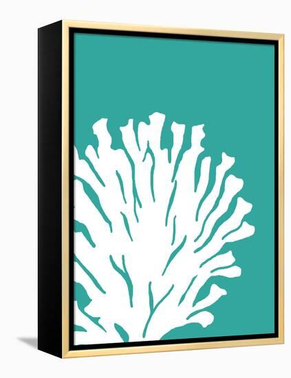 Turquoise Coral Prints a-Fab Funky-Framed Stretched Canvas