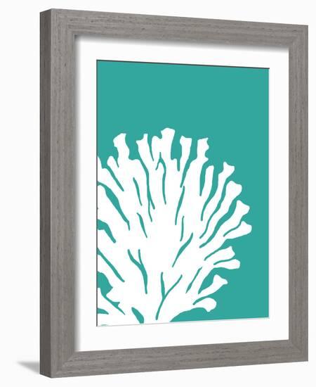 Turquoise Coral Prints a-Fab Funky-Framed Art Print
